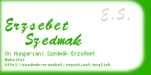 erzsebet szedmak business card